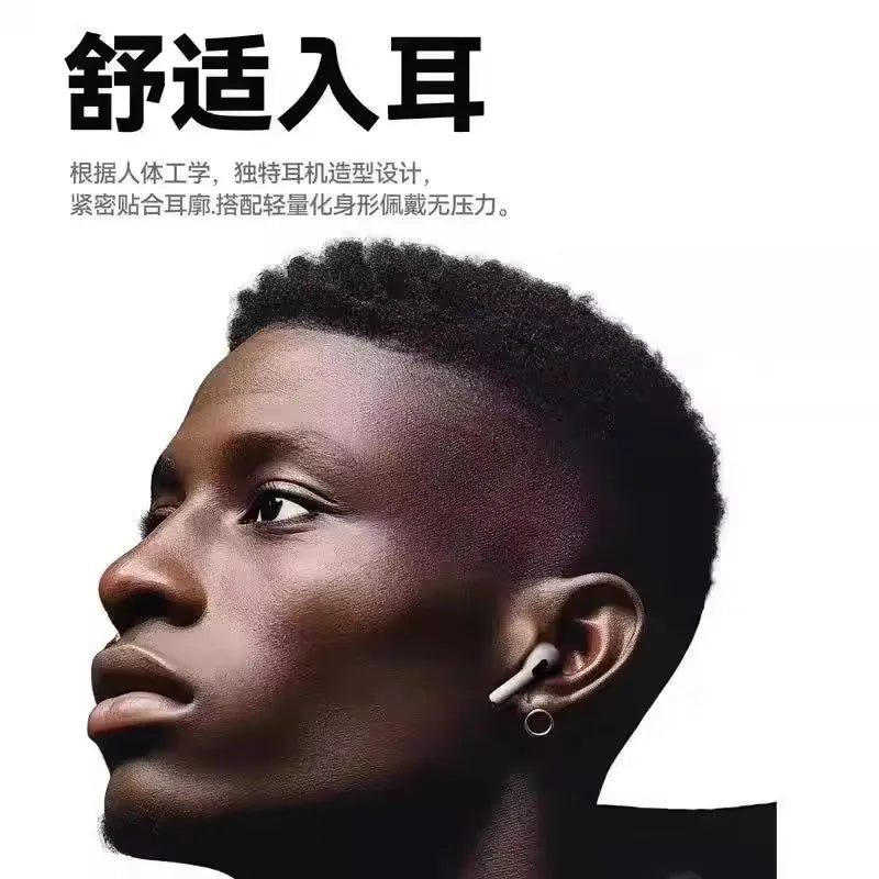 Wireless Earbuds Pro by Showlu Smart General, close-up view of sleek black earbuds with charging case on a white background.