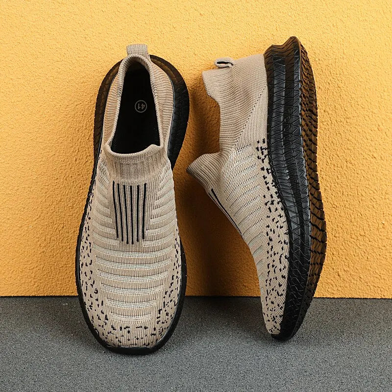 Men's breathable mesh walking shoes by SHOWLU FASHION STORE, slip-on running sneakers with lightweight, comfortable design.