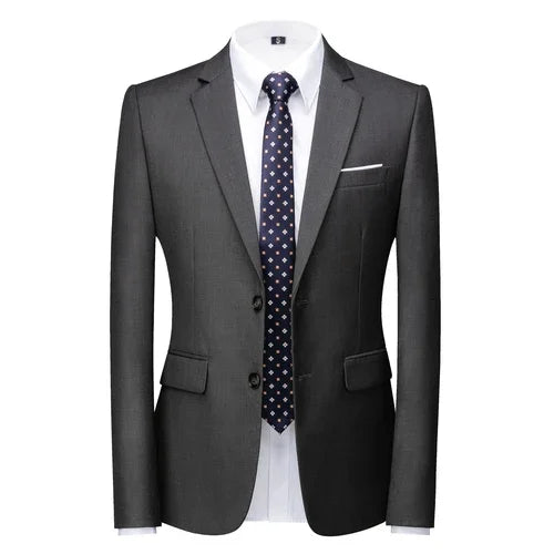 Men's slim fit 16-color suit jacket by Showlu Fashion, formal office blazer with casual options, available in 6XL big size.