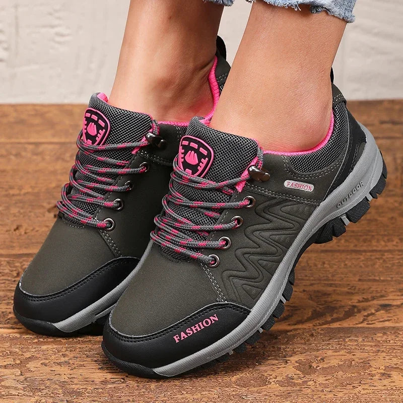 SHOWLU FASHION STORE DTQG women's hiking sneakers with breathable air mesh for outdoor camping and hiking adventures.