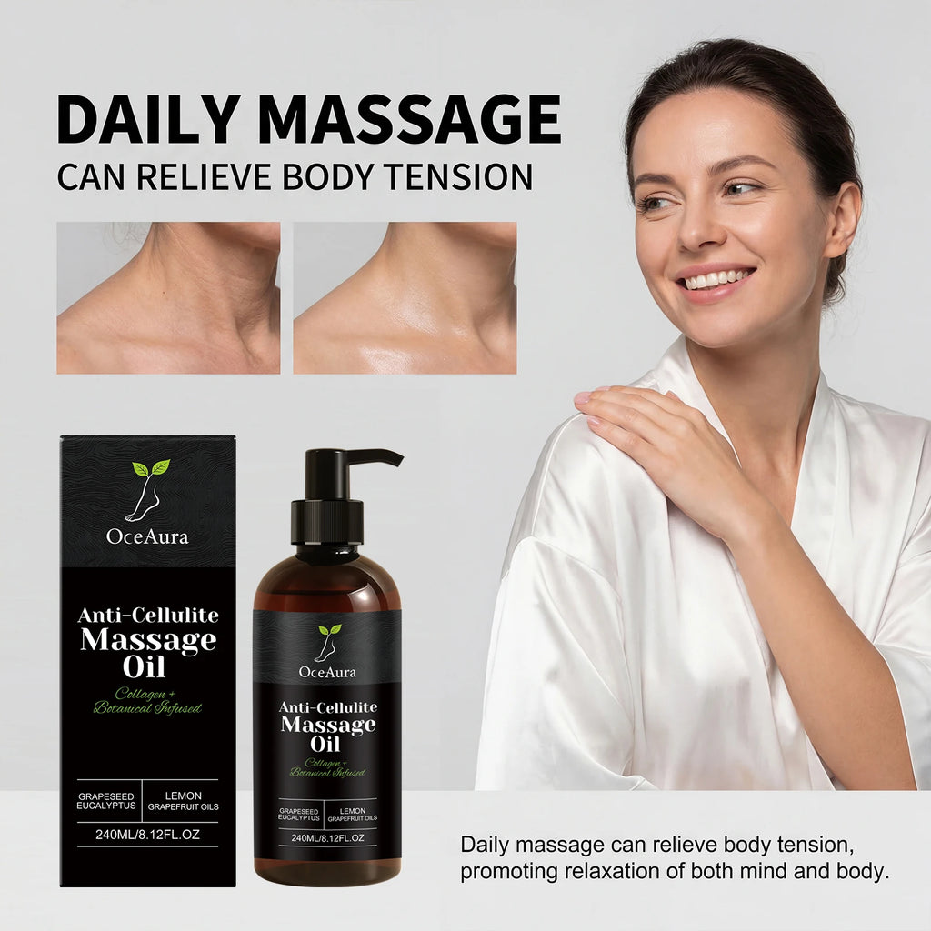 OceAura Collagen Firming Body Oil by Showlu Fashion Store, featuring hydrating and smoothing massage oil for radiant skin.