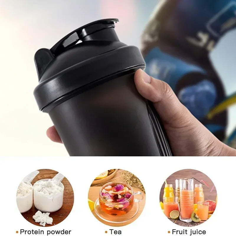 1-7PCS Shaker Bottles Sport Water Cups Whey Protein Powder Mixer Bottle Fitness Gym Shaker Outdoor Portable Plastic Drink Cup