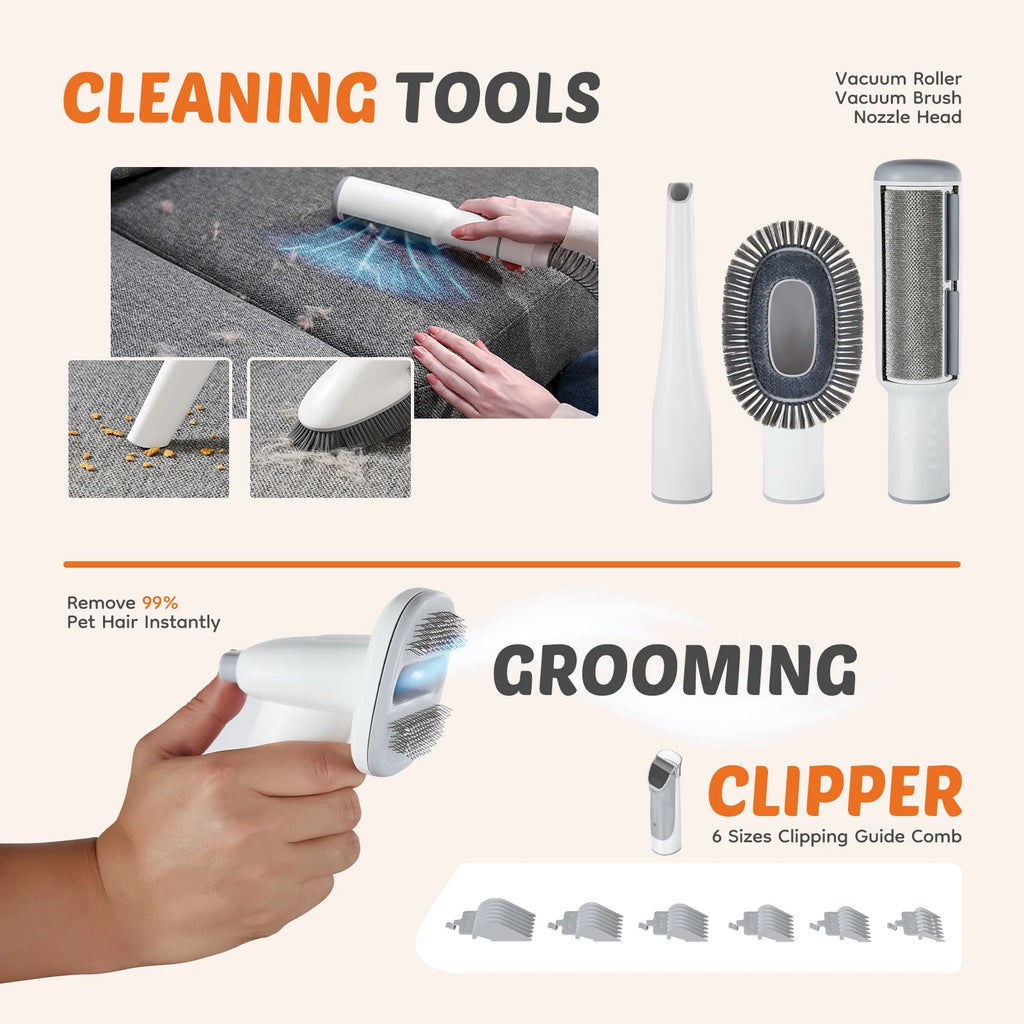 Quiet cat hair clipper by Showlu Smart General with ergonomic design and stainless steel blades for gentle pet grooming.