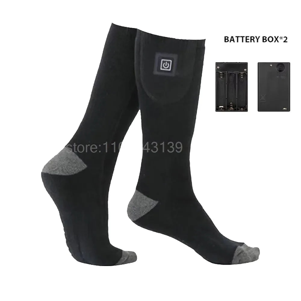 Showlu Smart General electric heated socks with rechargeable battery, designed for warmth and comfort during winter.