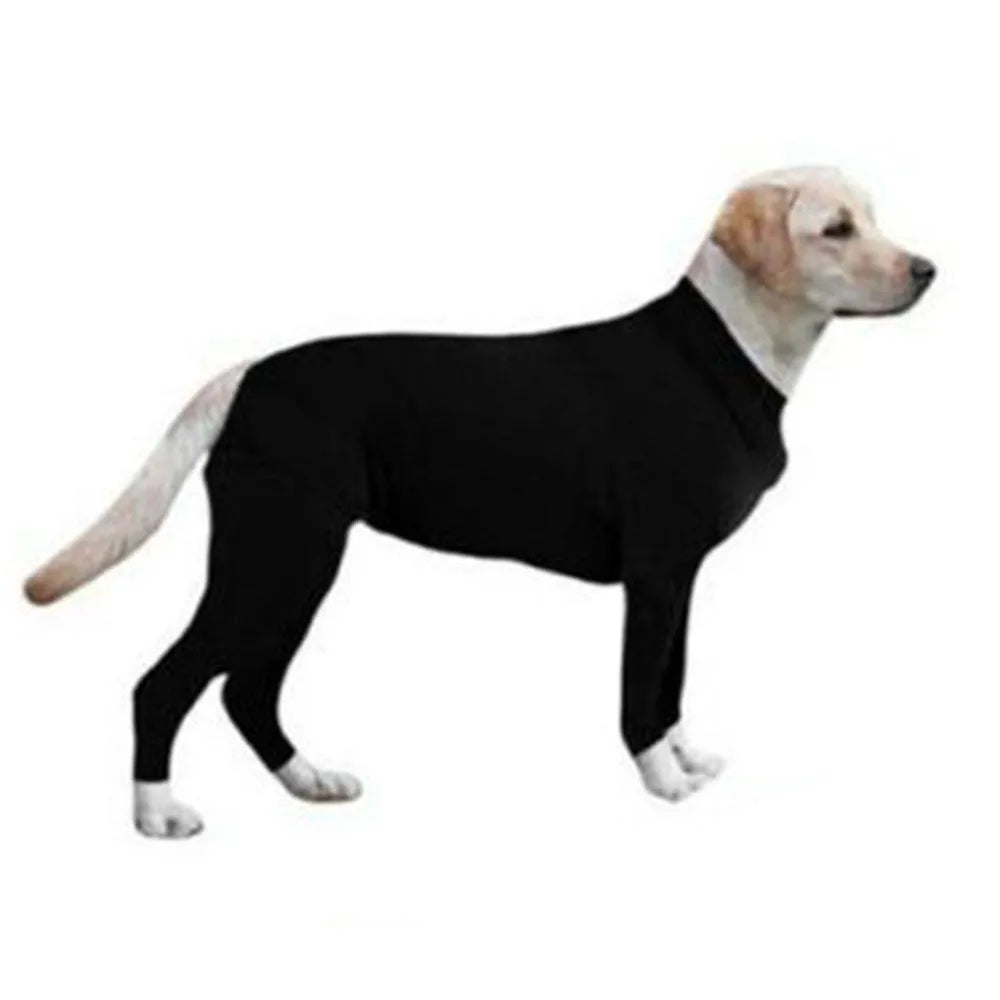 Showlu Dog Pajamas calming anxiety onesie and surgery recovery suit, soft fabric, snug fit for comfort and stress relief.