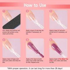 15ml No Wipe Glossy Gel Nail Polish Top Coat, High Glossy Soak Off Gel Nail Polish Need Cured for Home Salon Manicure Pedicure