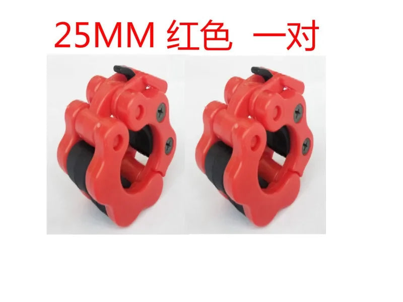 Showlu Fashion Store barbell clamps with quick release spin lock, weight bar clips for weightlifting and strength training.