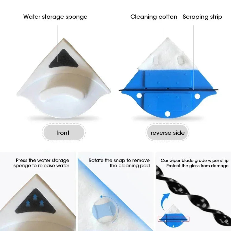 Showlu Smart General magnetic double-sided window glass cleaner tool mounted on a window for easy cleaning and streak-free shine.