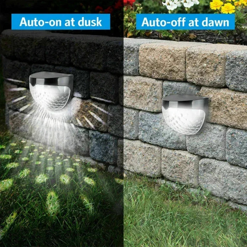 10-pack outdoor LED solar wall lamps from Showlu, waterproof garden fence lights for outdoor decoration and festive lighting.