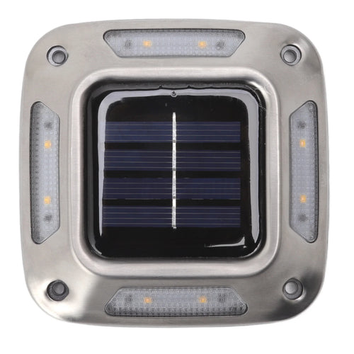 Showlu Smart General 8 LED solar ground light, waterproof IP65 warm garden lamp illuminating outdoor pathway with solar-powered efficiency.