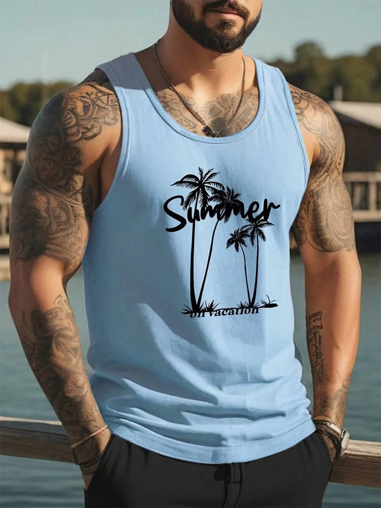 Showlu Men's quick dry sports tank top with 3D printed design, perfect for casual gym workouts and athletic activities.