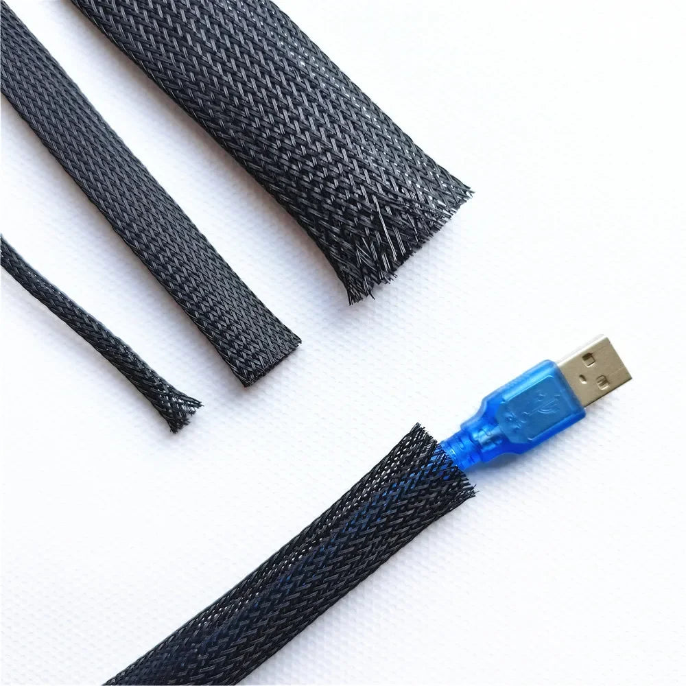 Showlu Smart General hose protection sleeve wrapped around garden hose for durability and protection during outdoor use.
