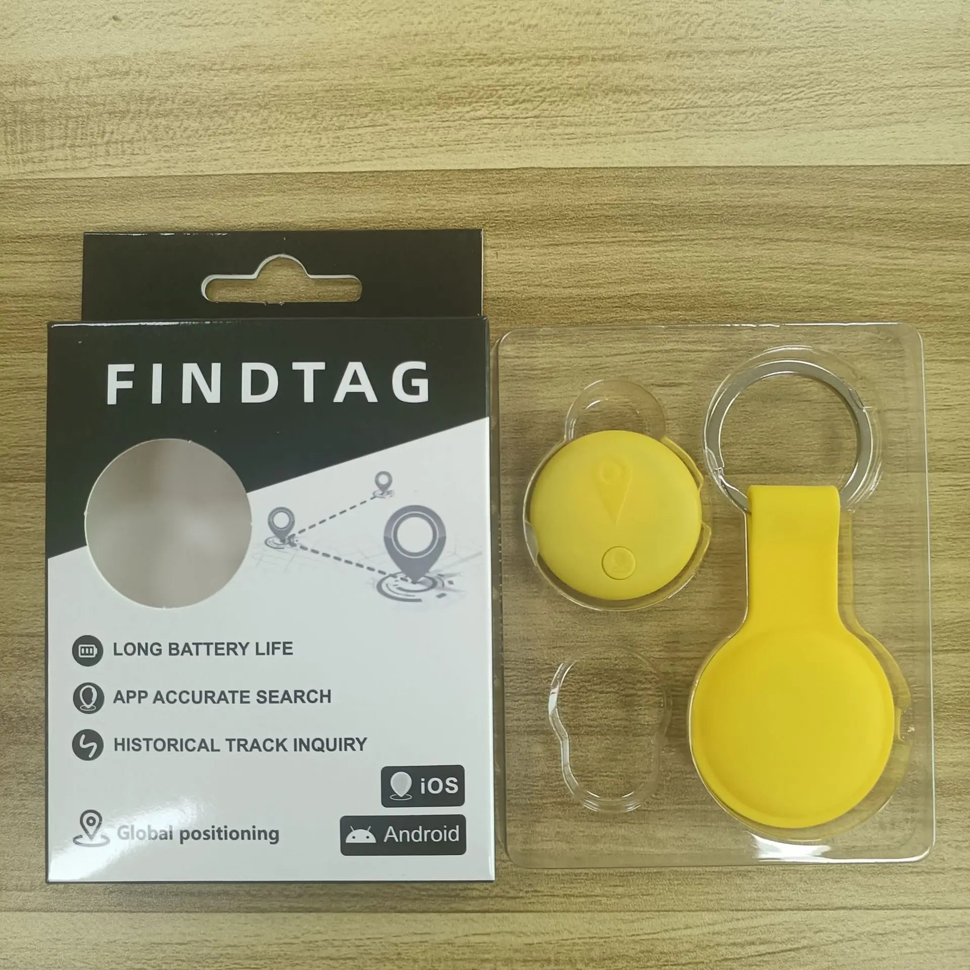 Showlu Anti-Lost AirTag tracker waterproof smart tag for pets and kids, with a sleek design and keyring attachment.