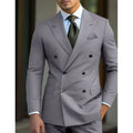 Men's 2-piece summer outfit set with slim jackets, pointed collar, peak lapel, suitable for wedding or beach occasions, by Showlu Fashion