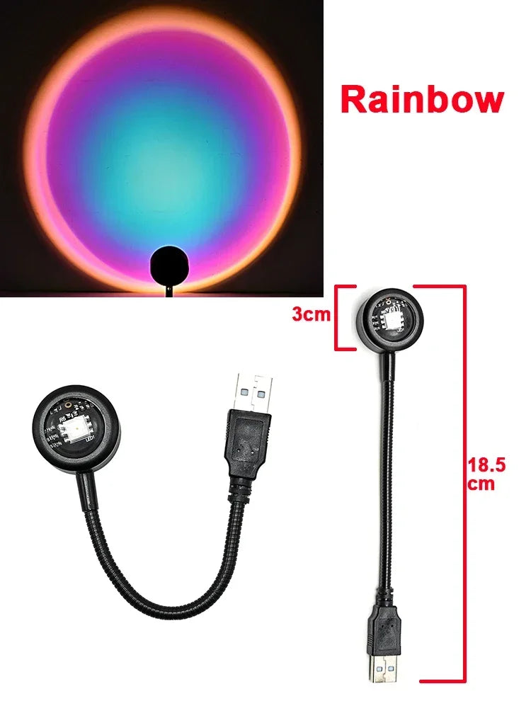 Showlu Smart LED Sunset Rainbow Bar displaying colorful sunset and rainbow lighting effects on a sleek, modern bar-shaped device.