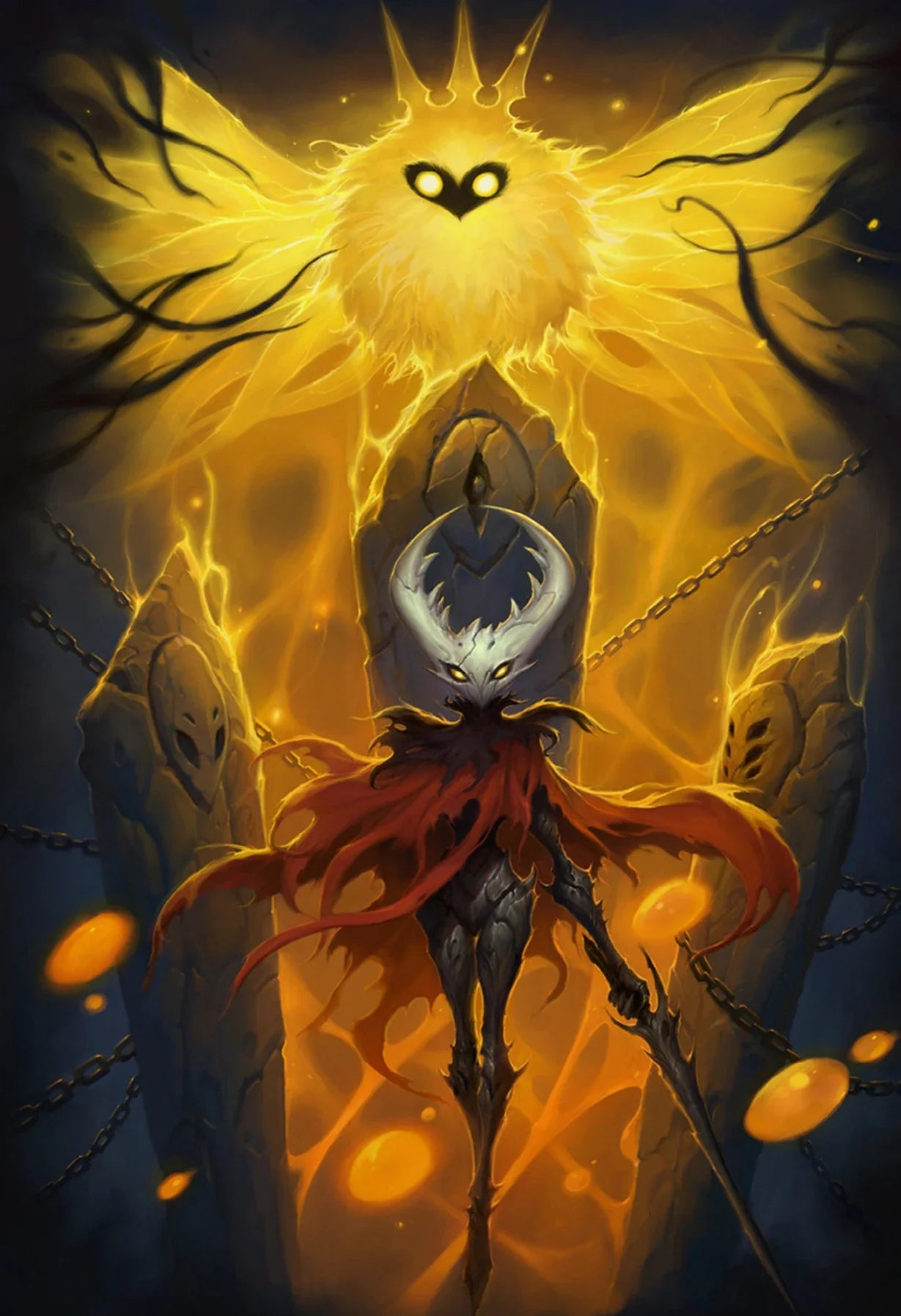 Hollow Knight canvas wall art featuring a modern video game poster with character artwork for home decor.