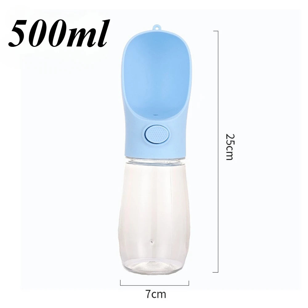 Showlu Portable Glass Dog Water Bottle with leakproof outdoor pet bowl, designed for convenient hydration during walks.