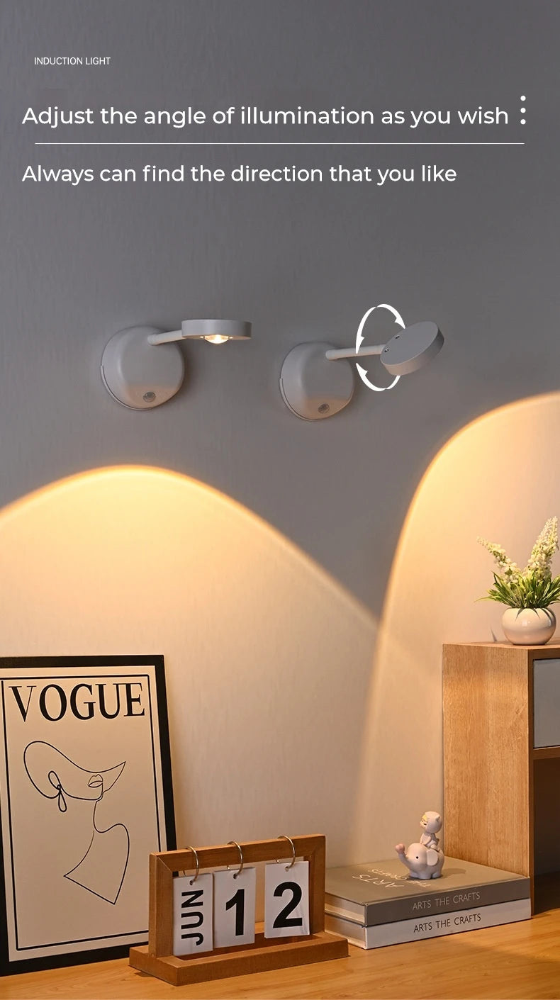 Rechargeable Showlu Smart General LED wall spotlight with motion sensor, mounted on a wall for outdoor lighting.