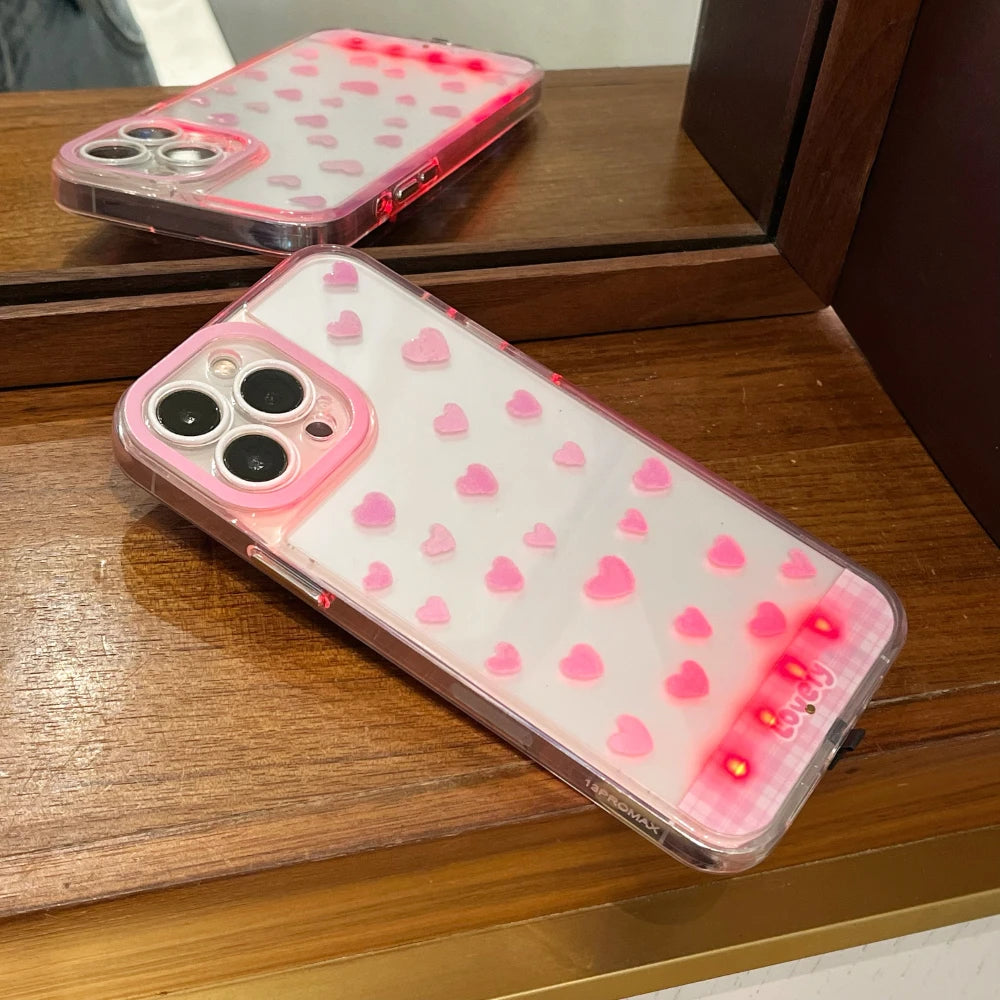 Showlu Smart General LED phone case with illuminated design, showcasing its sleek appearance and built-in LED lighting feature.
