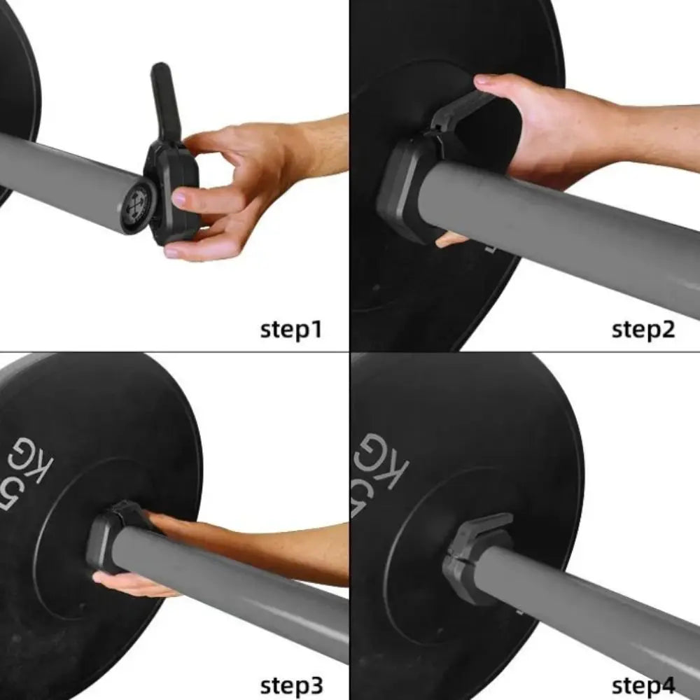 Showlu Fashion Store magnetic weightlifting barbell clamps with hexagon design, quick-release spin lock, and stable trap bar collars.
