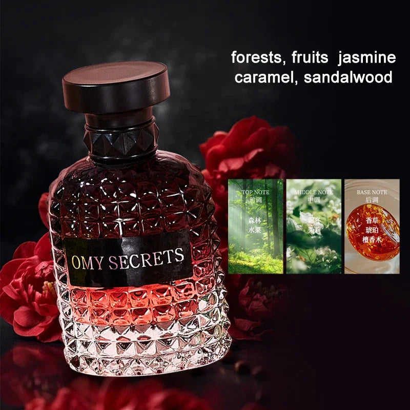 Showlu Fashion Rivet Series Floral EDT perfume bottle, 100ml long-lasting fragrance with vibrant floral design.