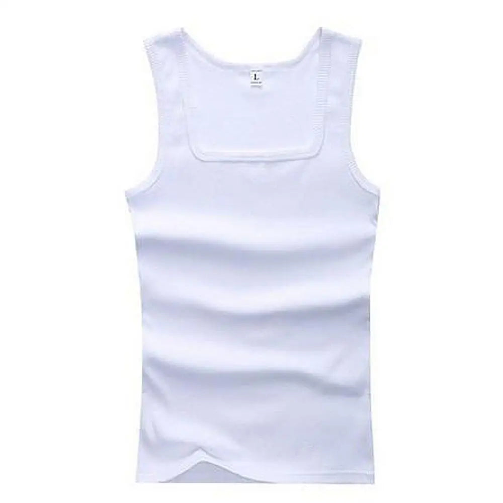 Men's breathable cotton sleeveless fitness tank top from Showlu Fashion Store, featuring a comfortable, lightweight design for workouts.