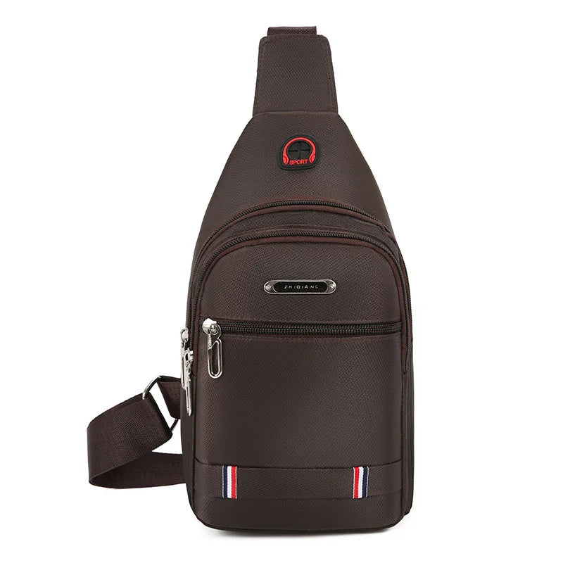 2024 New waterproof and wear-resistant men's trendy chest bag  single shoulder crossbody bag men's chest casual backpack
