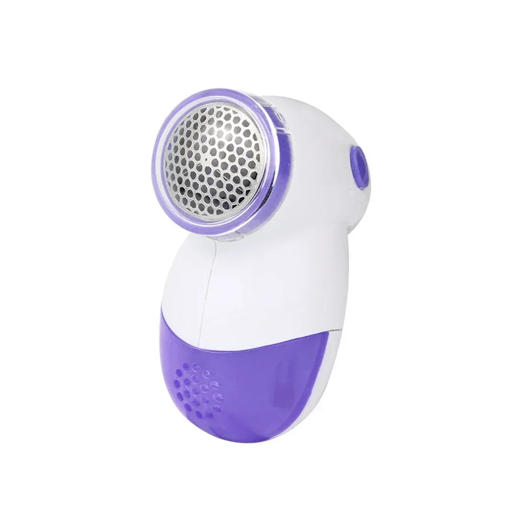 Showlu Smart General electric lint remover fabric shaver with a handheld design and stainless steel blades for removing fuzz from clothing.