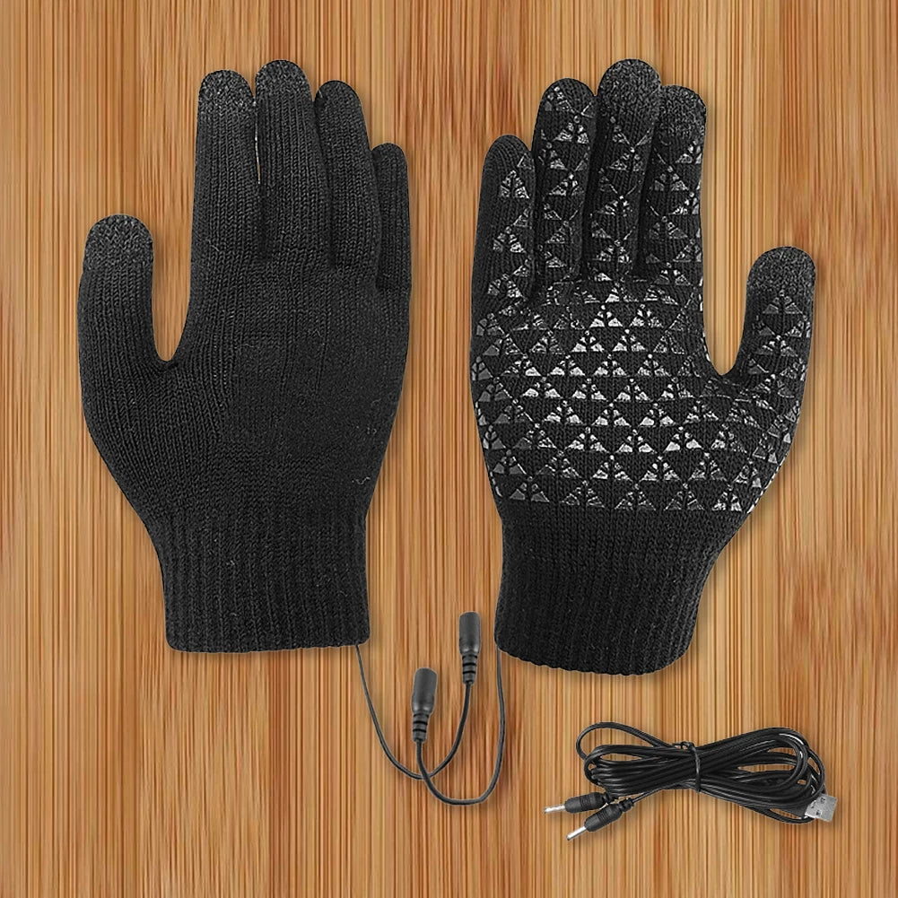 Showlu Smart general USB heated winter gloves with touchscreen capability, thermal cycling gloves for cold weather outdoor activities.