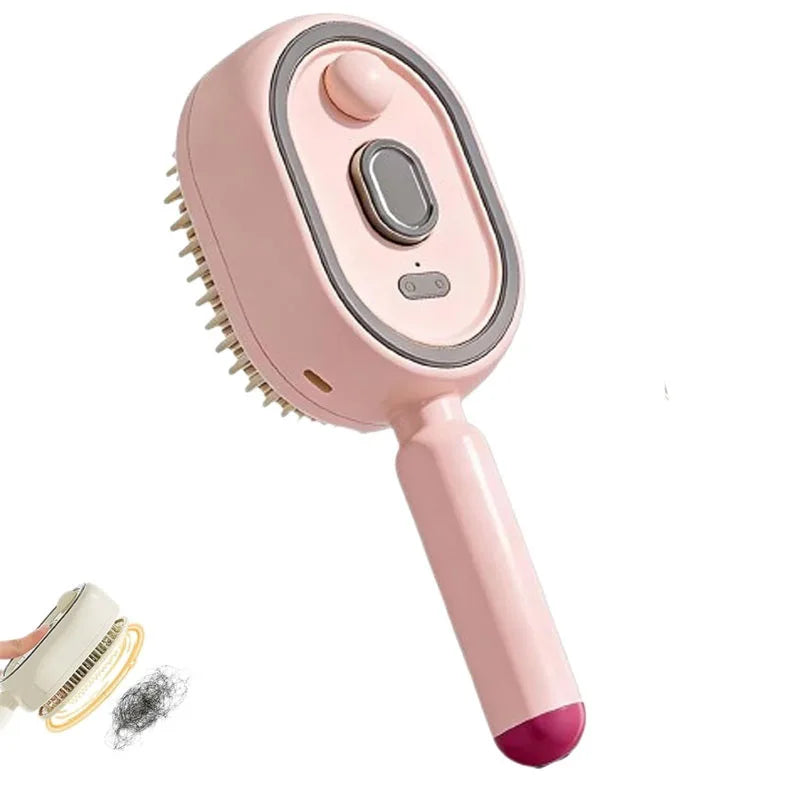 Rechargeable 3-in-1 scalp steam massage comb by Showlu Smart General showing the sleek, handheld device with steam vents and massage nodes.