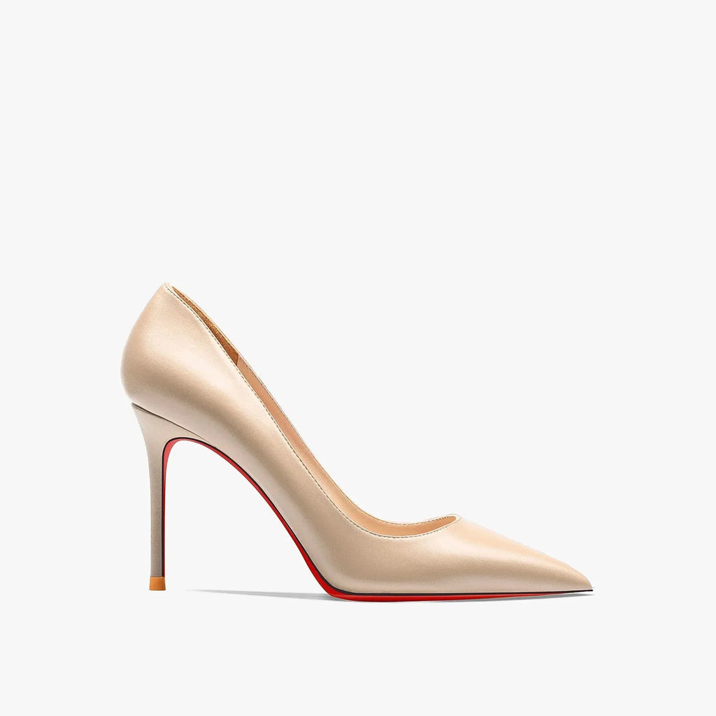 Red women's high heels with 12cm pointed toe pumps from SHOWLU FASHION STORE, featuring stylish and elegant design.
