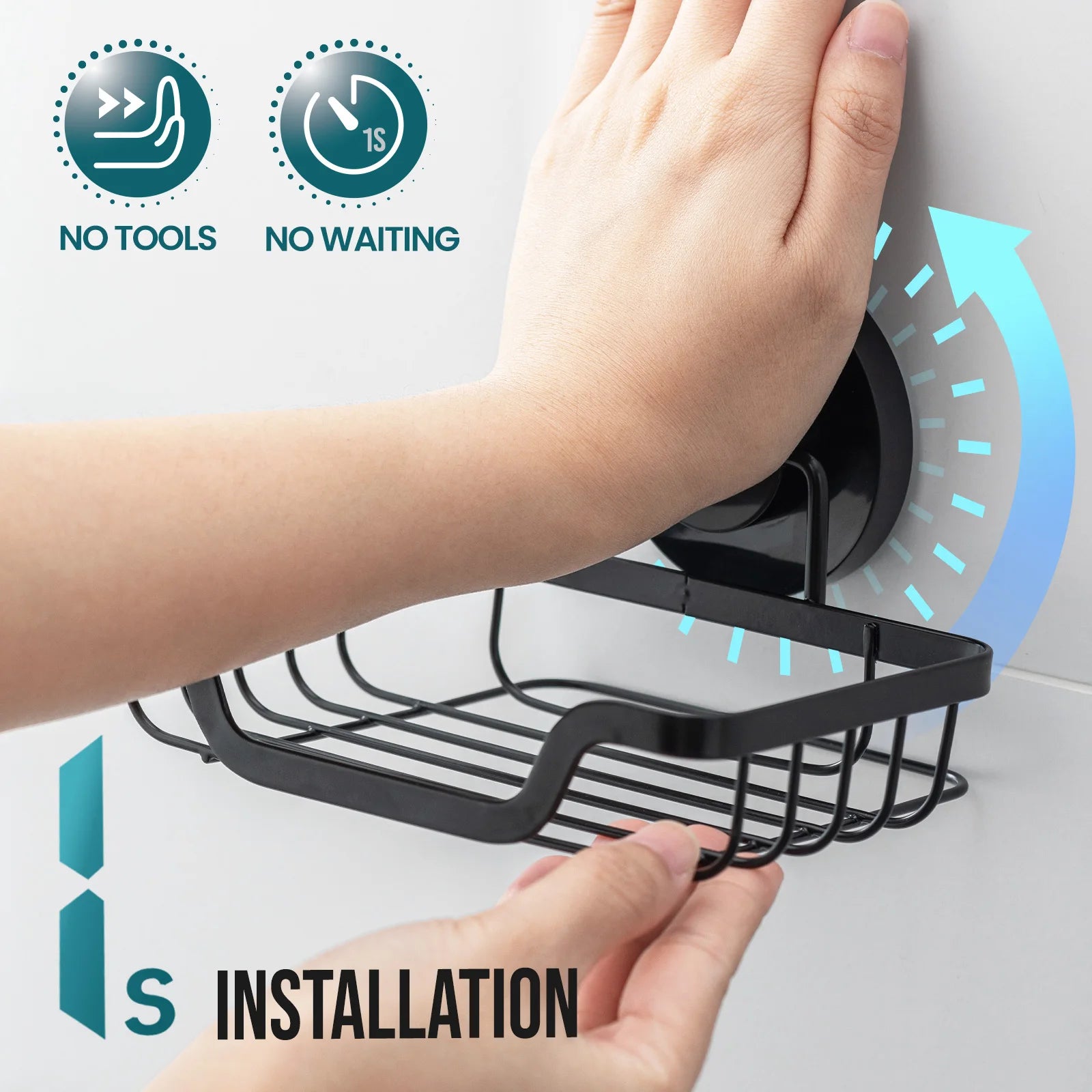 Wall mounted soap holder with drain by Showlu Smart General, featuring a sleek design and built-in drainage for easy soap storage.