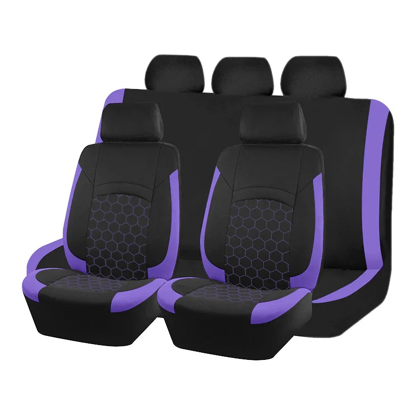 Universal football pattern car seat covers by SHOWLU FASHION STORE, set of four polyester covers with sporty football design.