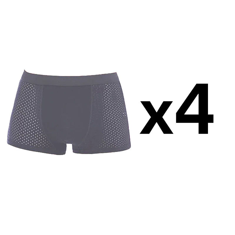 Men's bamboo boxer briefs by Goodeal with breathable mesh pouch, shown in a 4-pack for comfortable everyday wear.