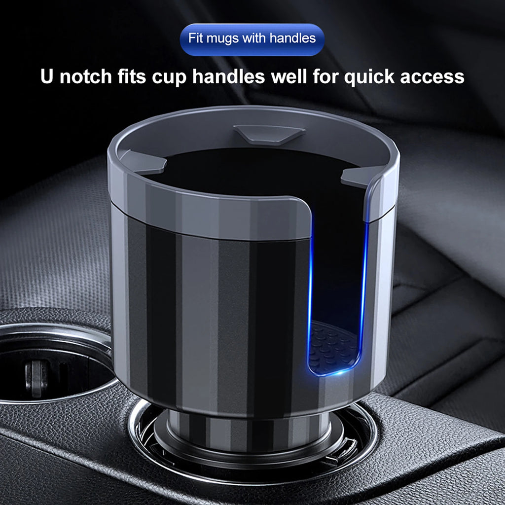 Showlu Smart General car cup holder expander fitting into a vehicle's cup holder for extra space and stability.
