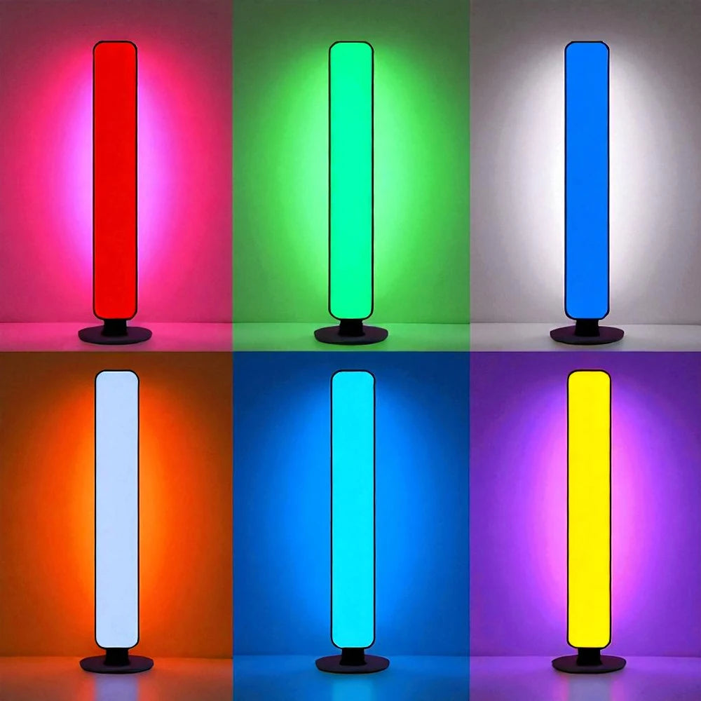 Showlu Smart RGB Atmosphere Night Light with remote control emitting colorful ambient lighting in a modern room setting.