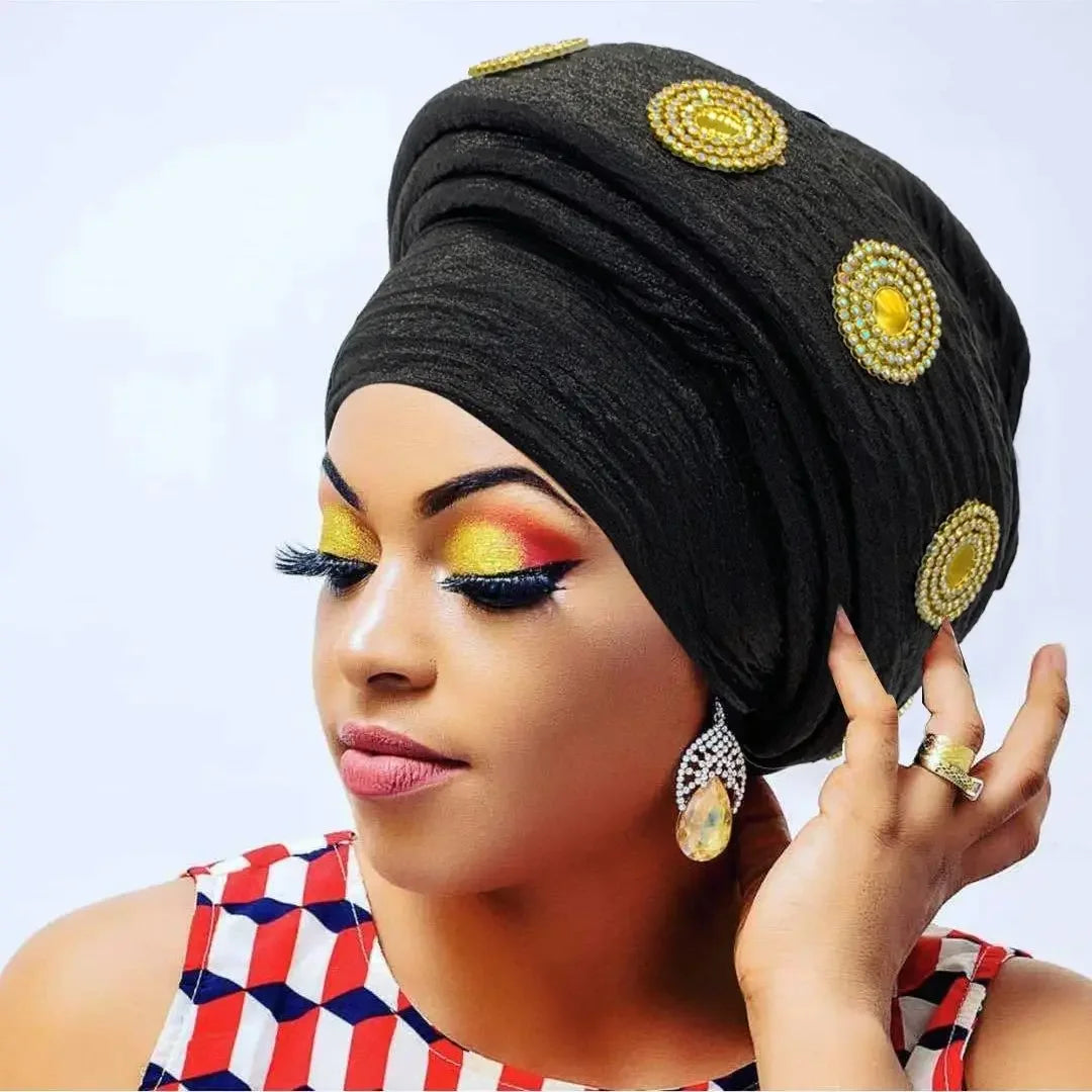 Female Wrap Head Bonnet Muslim Headscarf Hat Turbante Mujer African Autogele Headtie Fashion Women's Turban Cap