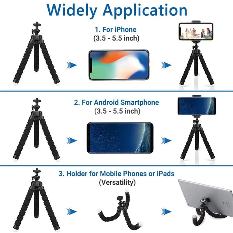 Showlu Smart General phone tripod stand with adjustable legs, compact design, suitable for stable smartphone photography.