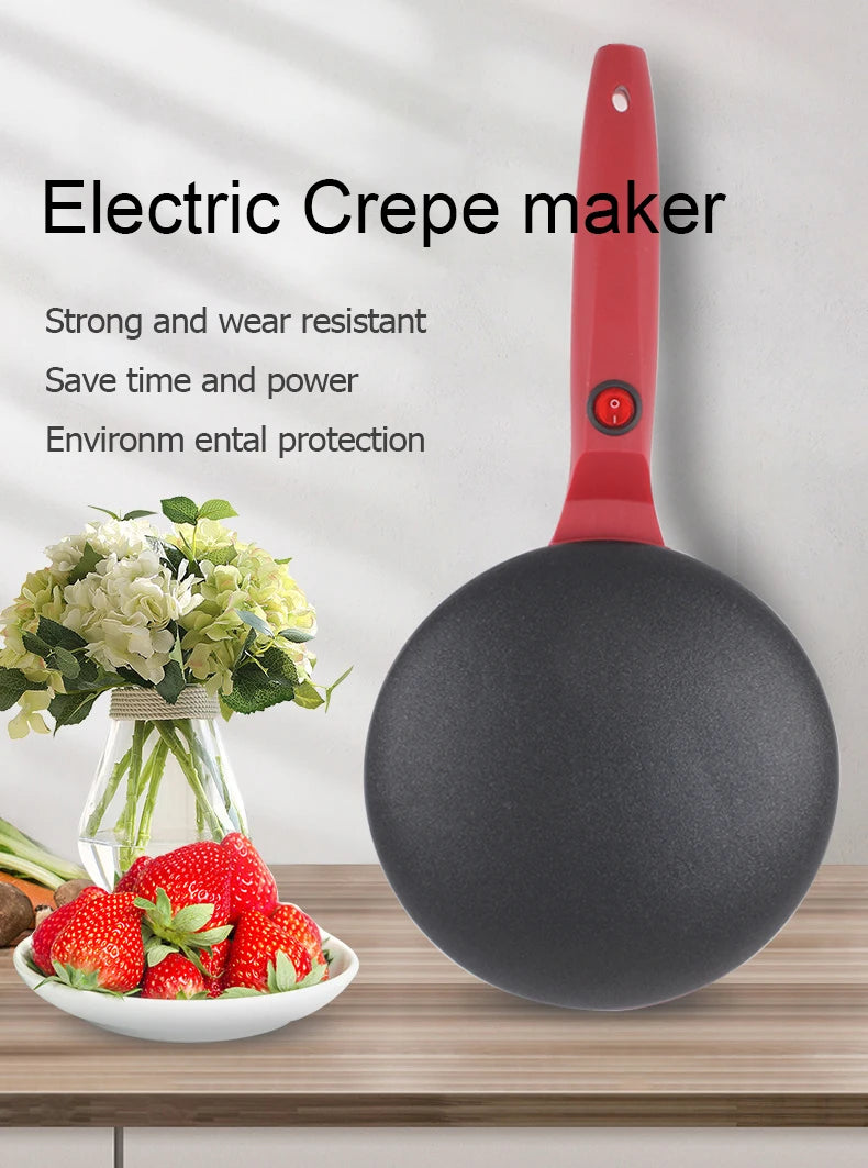 Showlu Smart General electric pancake maker with non-stick cooking surface and control knob for easy breakfast preparation.