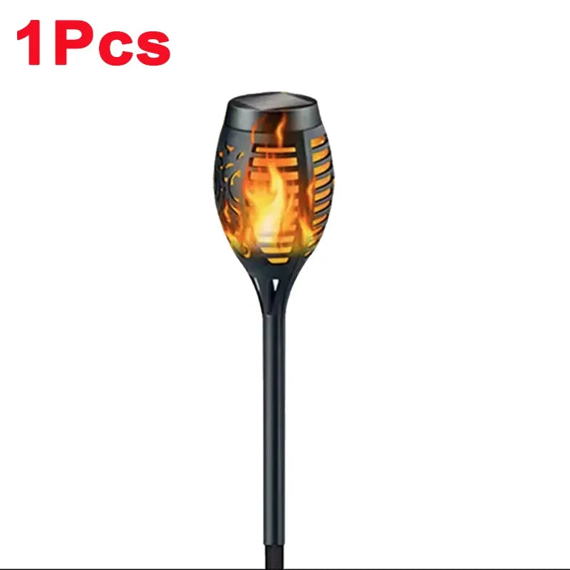 Solar Dancing Flame LED garden lantern by Showlu Smart General with flickering flame design, ideal for outdoor decorative lighting.
