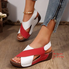 New Summer European and American Large-size Fish Mouth Cross Thick-soled Sandals for Women