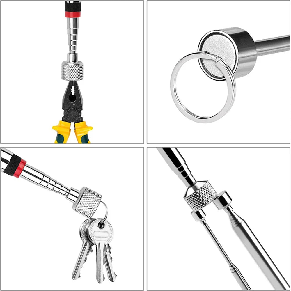 Showlu Smart General telescopic magnetic pickup tool with LED light, featuring extendable arm and magnetic tip for retrieving small metal objects.