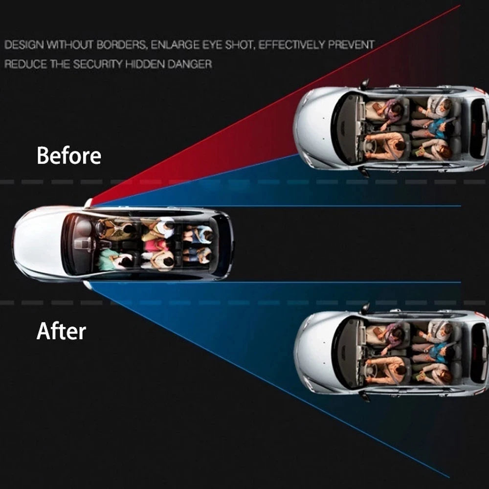 Showlu Smart General Car Blind Spot Mirror Pro mounted on a vehicle door, providing enhanced rear visibility for safer driving.