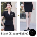 Summer Short Sleeve Women Business Suits OL Styles Office Ladies Formal Professional Work Wear with Skirt and Tops Career Set