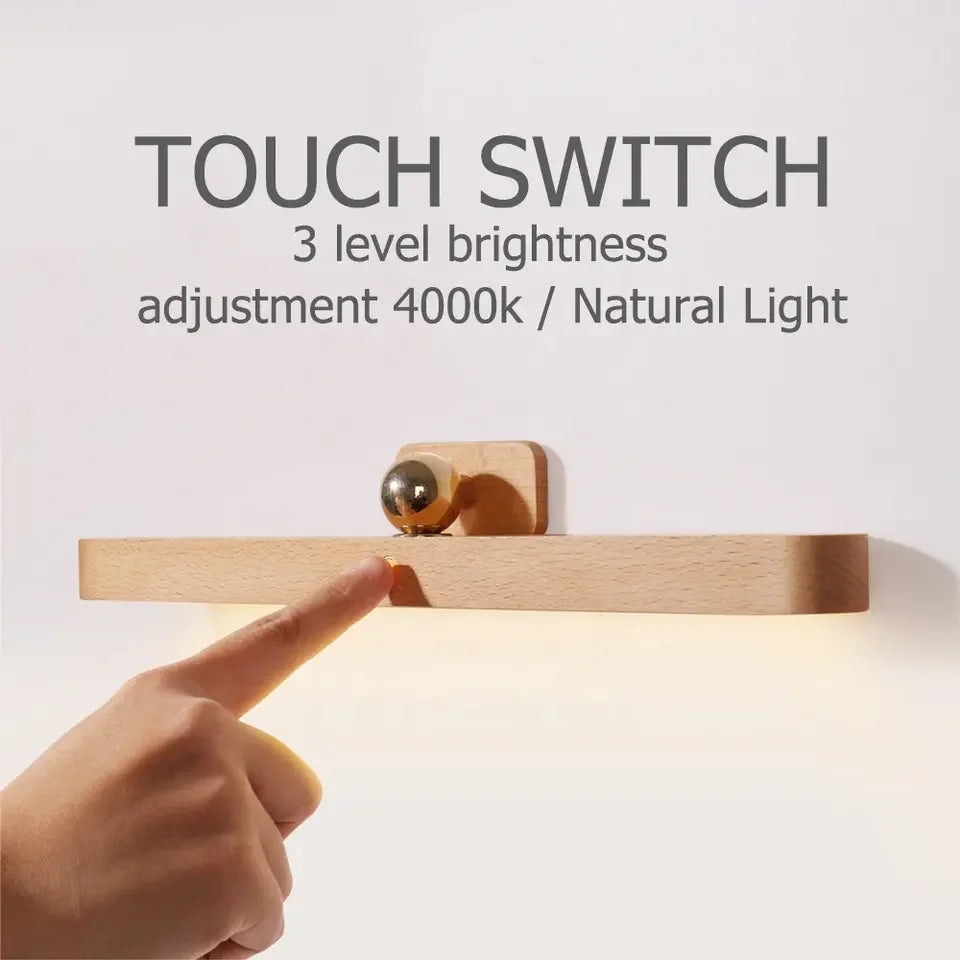 Showlu Smart LED wall-mounted night lamp emitting soft, warm light, ideal for bedroom or hallway illumination.