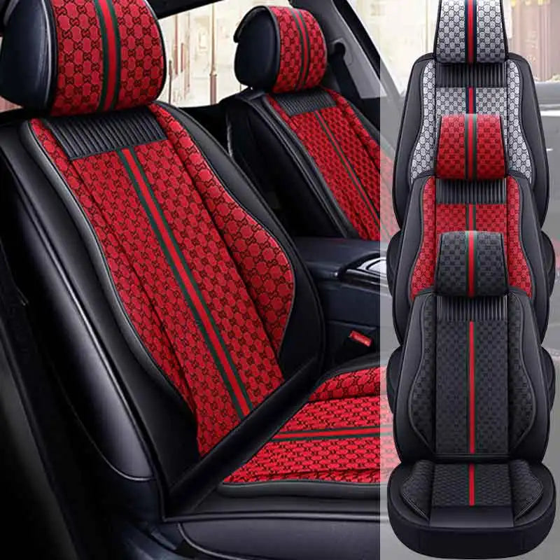 Universal PU leather car seat cover by SHOWLU FASHION STORE, suitable for SUV, four-season cushion, protects and decorates vehicle seats.