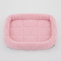 Large soft plush pet dog bed by Showlu Fashion Store, square shape with cushioned sides for cats and small to medium dogs.