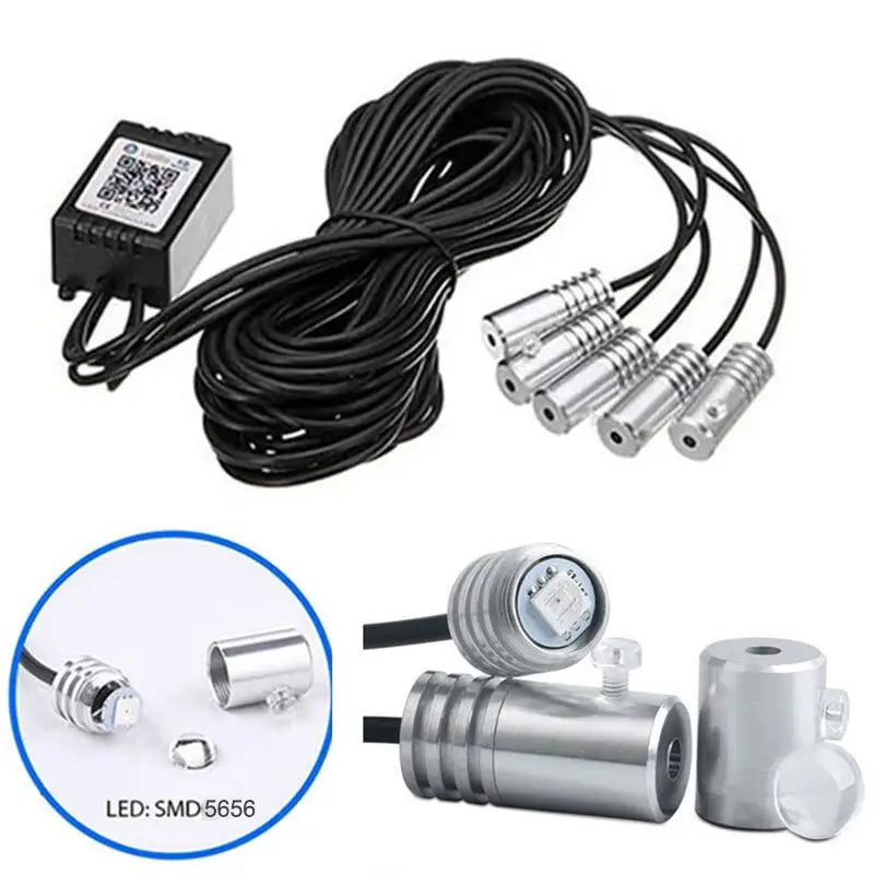 Showlu Smart RGB ambient light strip for car interior with app control and music sync, 12V LED strip for customizable lighting.