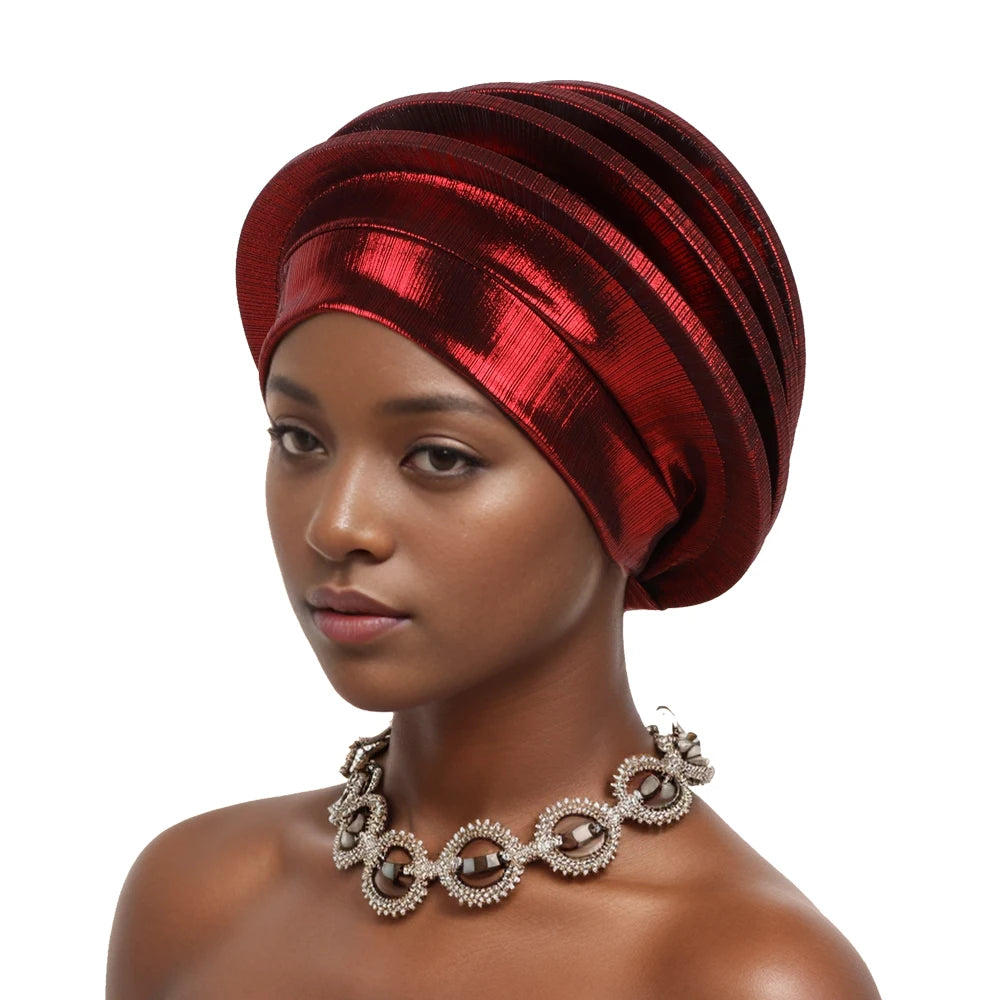 Elegant Spiral Beret for Women Afrcian Lady Head Wraps Female Berets Turban Nigeria Headpiece Wedding Party Gele