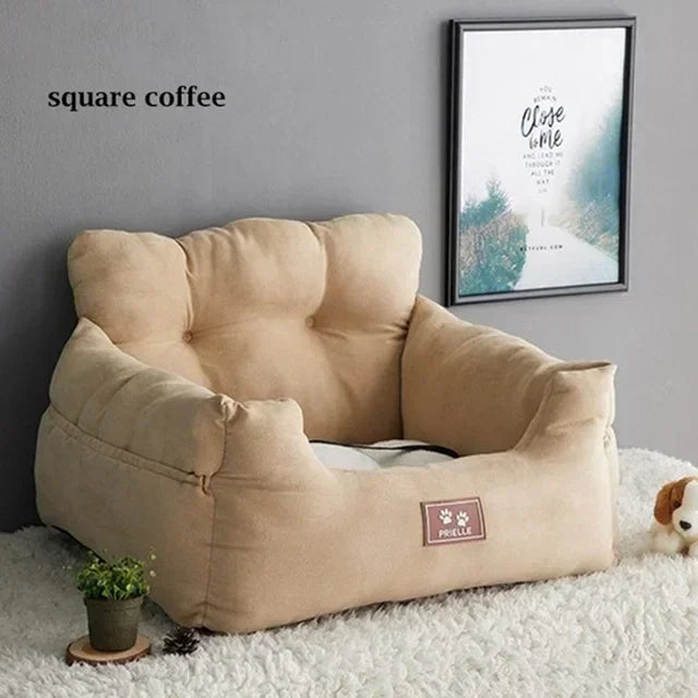 Showlu Fashion cotton pet car seat cover with travel carrier and sofa pad, designed for protecting car seats during travel.